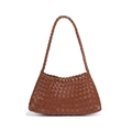 Elegant brown hand-woven leather hobo bag with signature Intrecciato craftsmanship - Brown