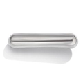 Close-up of polished silver metal hair clip with a minimalist double-layered curved design - Silver Hairpin 1090566