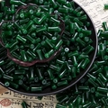 6x12mm dark green bamboo style glass beads with polished finish for DIY jewelry - Dark Green (Solid 6x12mm)
