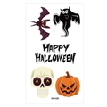 Cartoon Halloween temporary tattoo set with bat, ghost, pumpkin and Happy Halloween text - 60*105mm / Chibi Halloween Ghost Pumpkin Style(WW-26)