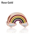 Rainbow and cloud DIY charm bead in rose gold finish for personalized bracelets - Rose Gold Rainbow