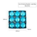 Set of 9 lake blue Christmas balls with 6cm diameter in a decorative snowflake box - Lake Blue