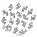 Polished stainless steel dolphin charms for jewelry making, 10x6mm silver sea life pendants - Dolphin / Silver