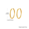 Minimalist 18k gold plated stainless steel hoop earrings with a 1.7cm diameter - 1.6*17mm / Gold