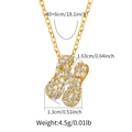 Macro view of gold H-letter pendant with crystal stones showing size dimensions - Letter H Style (KN0422-H)
