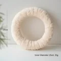 Creamy white wool felt wreath base for DIY Christmas decor, 25cm diameter plush ring - Large White (Outer Diameter 25cm)