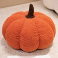 Pompoen pluche kussen van oranje teddyfleece voor interieur en herfstdecoratie - Oranje Pompoen