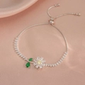Dettaglio del bracciale margherita in argento con pietre di zircone gialle e verdi - Bracciale Girasole Argento (TS0345)