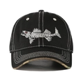 Herren Baseballkappe in Schwarz mit Fischgräten-Stickerei und Camouflage-Schirmrand - Verstellbar / Schwarz