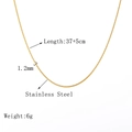 Detailed spec view of 1.2mm gold stainless steel snake chain necklace 37+5cm - Gold Round Snake Chain 37+5cm