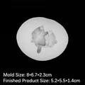 Stampo in silicone grigio a forma di foglia per gesso e sapone con dimensioni - 6#Fiore di Pesco/B71 / Trasparente