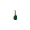 Pear-cut green birthstone pendant in 18K gold-plated stainless steel teardrop style - Emerald Green