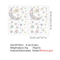 Set of 2 holographic moon and star electrostatic window stickers, 20x30cm glue-free decals - Holographic Moon Star (Set of 2) / 20x30cm