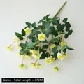 Artificial mini rose bouquet in light green 37cm length for home floral decoration - Green