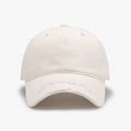 Classic washed beige baseball cap with vintage distressed details and 3D embroidery - Adjustable / Beige