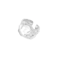 S925 Sterlingsilber Ring mit unregelmäßiger Textur und natürlichem klarem Bergkristall - Einstellbar Offen / Silber
