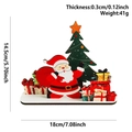 Detailed view of 18x14.5cm wooden Santa Claus tabletop stand with size and weight specs - Santa Claus