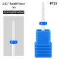 Embout ponceuse ongle céramique PT25 petite flamme grain M avec anneau bleu - PT25 Petite Flamme Moyen (M)