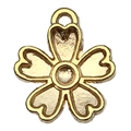 Golden alloy heart petal flower pendant for DIY jewelry bracelets and necklaces - Five-Petal Flower / Gold