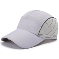 Light grey quick-dry mesh baseball cap with breathable side panels and sun visor - Adjustable / Light Gray