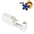 Disposable ear piercer with gold-plated flower stud and dark blue rhinestones - 52-668 (Gold Blue Zirconia Flower)