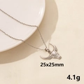 Polished silver stainless steel bull head pendant necklace measuring 25x25mm for men and women - Bull Head / Silver