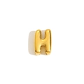 Pendentif lettre H en plaqué or 18K avec design creux arrondi en relief 3D - Lettre H / Or