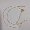 Minimalist 18K gold plated cable chain necklace with lobster clasp and teardrop charm - 1.0MM O-Chain / 45+5CM Lobster Clasp