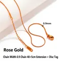 Roségoldene Edelstahl Schlangenkette 0,9mm mit 40+5cm verstellbarer Verlängerung - 09 Schlangenkette-40+5cm-Roségold