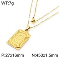 Collana minimalista con ciondolo rettangolare lettera G placcata in oro 18 carati - Stile Lettera G (KN236559-GG)