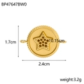 Specifiche dettagliate delle dimensioni di un ciondolo a stella dorata di 2,4 cm x 1,7 cm - Disco a Stella Puntinato