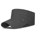 Dunkelgraue schnelltrocknende Militärmütze mit YS-Logo für Outdoor-Wandern und Reisen - Verstellbar / Dunkelgrau