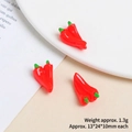 Miniature resin red chili charm for DIY crafts and phone case decor, 13x24x10mm size - Chili Pepper