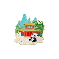 Magnete panda in smalto con design del palazzo Qingyang ed elementi di Chengdu - Palazzo Qingyang-Calamita