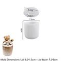 Silicone resin mold set for storage jar with lid for DIY crafts total weight 81g - Striped Storage Box - Tall / Total Weight 81g