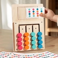 Wooden Montessori color matching logic toy with colorful discs and pattern cards - OY-4 Color Sorting