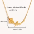 Gedetailleerde afmetingen van de gouden rozenhanger ketting inclusief gewicht en lengtematen - 3D Grote Roos (Stijl 1)
