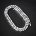 Zilveren drielaagse tennisketting versierd met schitterende ronde zirkonia stenen - Zilver / 18 Inch (45cm)