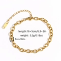 Bracelet à grosse chaîne dorée en acier inoxydable avec fermoir mousqueton et extension - Style Maillon Epais 5mm