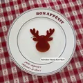 Brown velvet reindeer head ornament for Christmas DIY crafts and hanging decor 8x8cm - Deer Head-04 (Coffee)