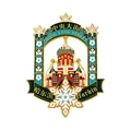 Magnete souvenir della via centrale di Harbin con cattedrale di Santa Sofia e fiocchi - Via Centrale di Harbin