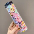 Colorful flower-shaped elastic hair ties for kids in a transparent storage jar - Colorful Small Flower Style (9#) / 20-Piece Set
