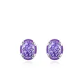 Elegante s925 Silberstecker mit ovalem lila Zirkon und lila Emaille-Finish - Eisiger Lavendel (Oval)