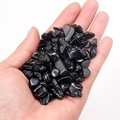 Polished natural black crystal gravel held in hand for aromatherapy and decoration - Obsidian (100g)