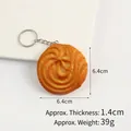 Realistic PVC cookie keychain with 6.4cm diameter and 1.4cm thickness for bags - Cream Cookie Keychain