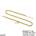 Detailed view of 3mm gold box chain necklace in stainless steel with 40+5cm length - 40+5cm / 3mm Wide Gold Box Necklace
