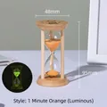 Clessidra luminosa da 1 minuto con supporto in legno e sabbia arancione vivace - Luminoso / Arancione / 1 Minuto