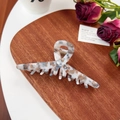Large acetate hair claw clip with grey and white marble pattern for women - 11.5CM / Blue Gold