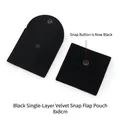 8x8cm black velvet jewelry pouch with snap button closure for premium storage - Single Layer Velvet / 8x8cm / Black