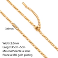 3.0mm 18K gold plated stainless steel lip chain with adjustable extension link - Figaro Chain / Gold